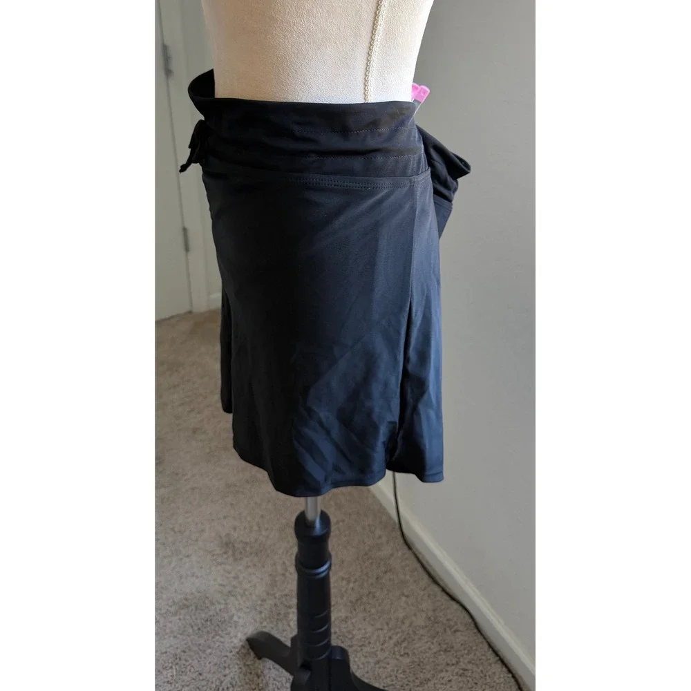 Unbranded Womens Black Solid High‎ Rise Full Coverage Drawstring Swim Shorts 3X